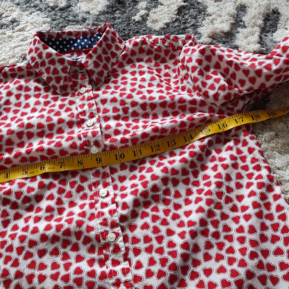 Talbots New Without Tags Heart Button Up - image 4